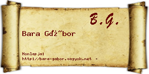 Bara Gábor névjegykártya